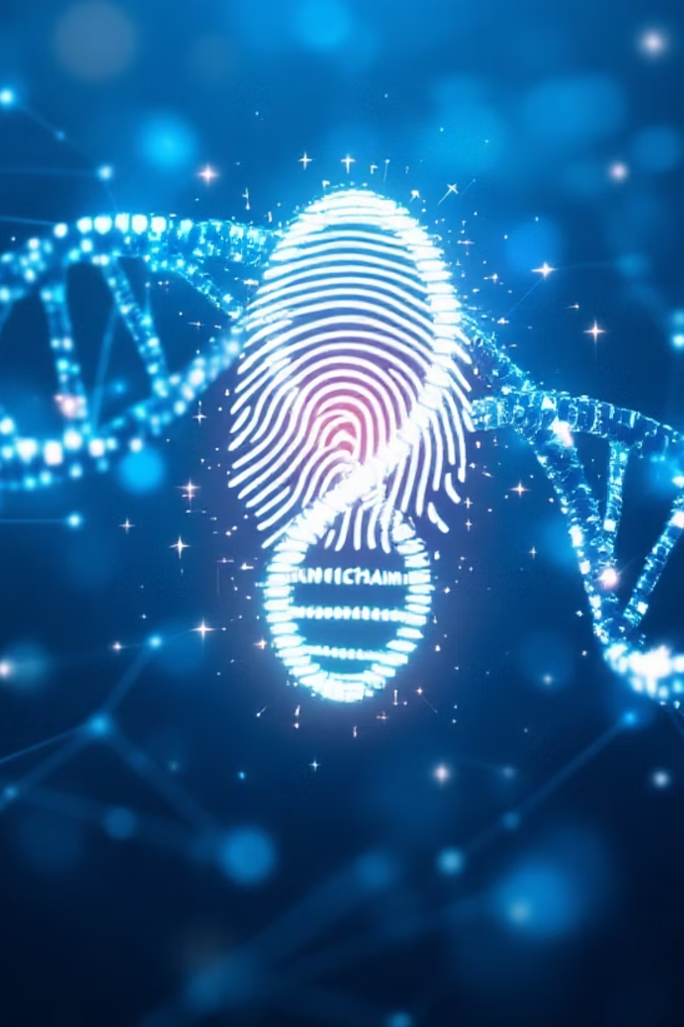 Blockchain-secured digital fingerprint with DNA helix